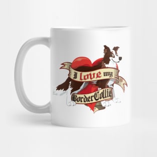 I Love My Border Collie - Dark Brown Mug